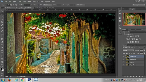 Екранна снимка към: Може ли да коригираме веднъж приложен филтъра oil paint? Опитвам се да коригирам стойности, но запазения файл не иска да отвори отново филтъра?