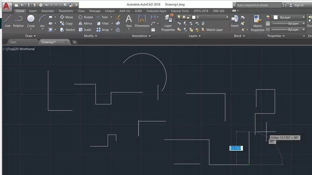 Екранна снимка към: Защо аутокадът ми свързва линиите само с прав ъгъл?