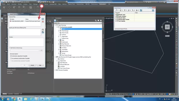 Екранна снимка към: Защо civil 3D не ми приема cogo точките?