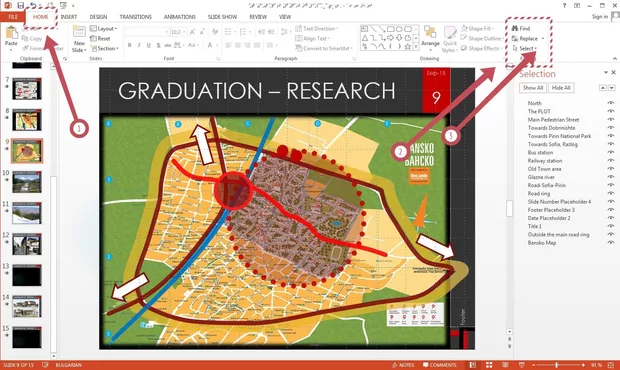 Екранна снимка към: Управление на припокриващи се обекти в PPT 2013 