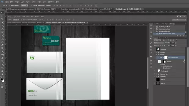 Екранна снимка към: Защо не мога да използвам hue /satoration само за долния слой?