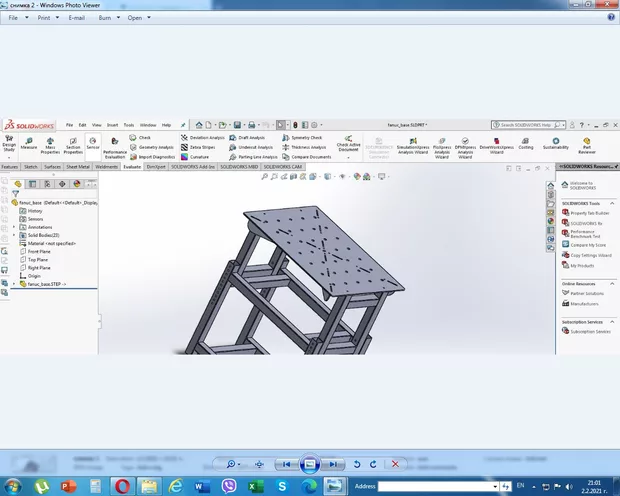 Екранна снимка към: Как да намеря иконата"Interference Detection" в SolidWorks 2018? Моят е без тази икона . Прилагам снимка 1 на SW без тази икона и снимка 2 с тази икона.