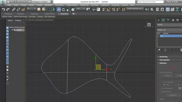 Екранна снимка към: Защо при прилагане на модификатора "surface" ,част от изображението изчезва?!