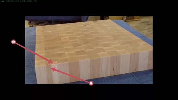 Екранна снимка към: Как мога да постигна максимално реалистичен ефект в солид на разрез на дървен детайл и да постигна съвпадение на фладерите в секущите сечения 1 и 2 от снимката по долу