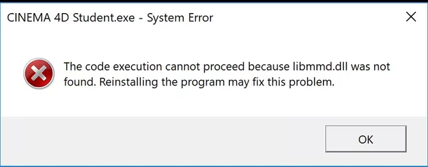 Екранна снимка към: Защо това съобщение се появява при всеки нов опит да отворя програмата Cinema 4D Student?