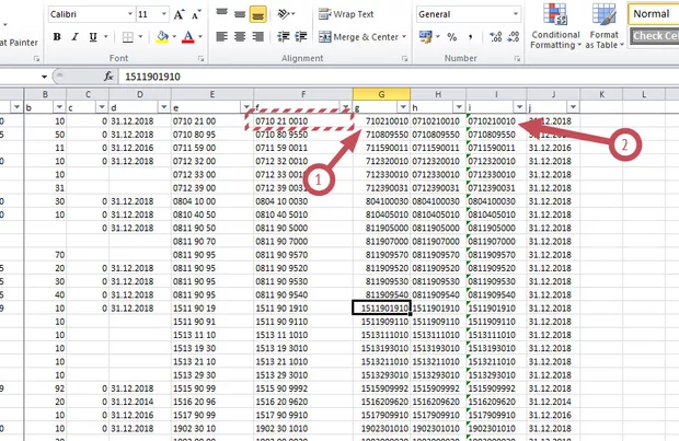 Екранна снимка към: Как да форматирам 07 00 28 да стане 070028 автоматично и как да направя това число да се чете като текс?<br>