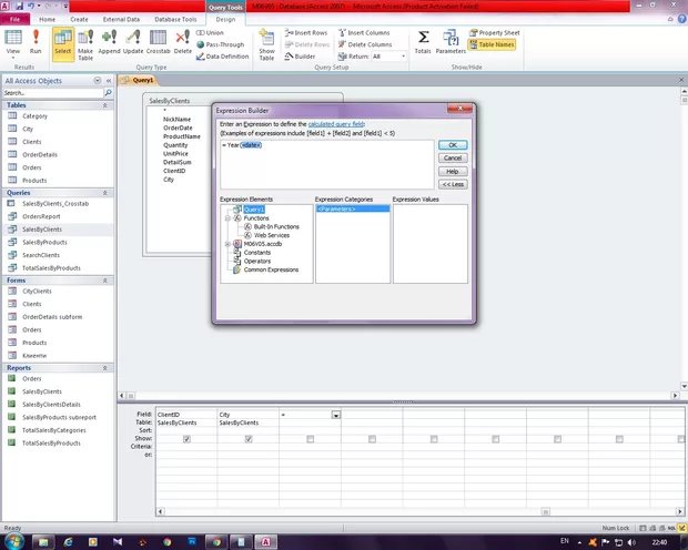 Екранна снимка към: Защо не се появяват полетата на заявката в Builder-a и защо не ми е активна функцията "Run"?