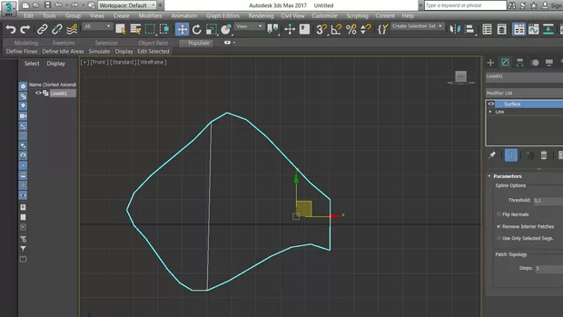 Екранна снимка към: Защо при прилагане на модификатора "surface" ,част от изображението изчезва?!
