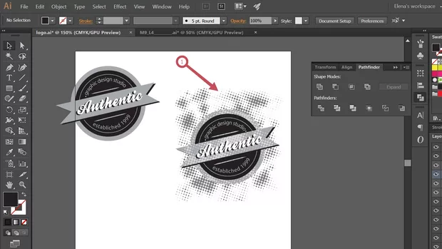 Екранна снимка към: Как да Как да премахна символа отстрани и да остане само логото с ефект?