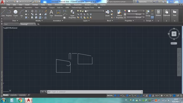 Екранна снимка към: Здравейте.Как мога да събера две линии които не се успоредни с радиус?Когато са успоредни става с fillet,но когато не са ги събира с остър ъгъл.Ако използвам окръжност остава цялата или част от нея, а не искам.