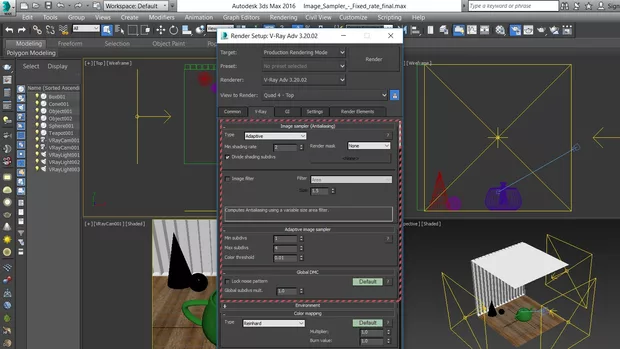 Екранна снимка към: Как се приравняват настройките от стара към по-новата версия на VRAY 3.20.02?