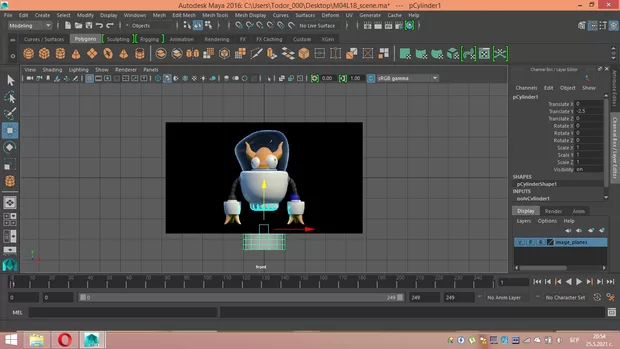 Екранна снимка към: Как да преместя цилиндъра пред изображението?