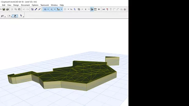 Екранна снимка към: Защо като задавам стойности на котите, в 3д релефът изглежда гладък, а имам разлики от по 3 м в котите на места?