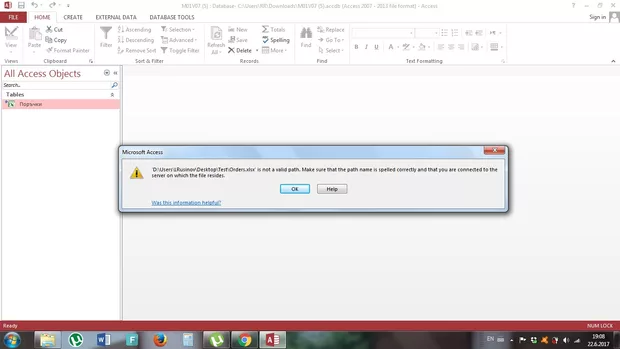 Екранна снимка към: Защо се появява това съобщение, когато искам да отворя аксеските файлове?