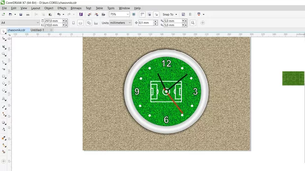 Екранна снимка към: Как да разбера, че точката, която поставих за 1 часа е точно на 15 градуса спрямо 12. Мисля, че я направих "на око"