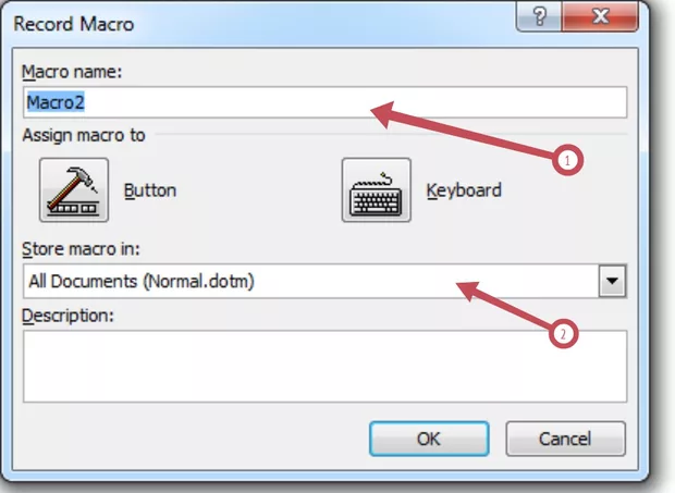 Екранна снимка към: Създаване на макрос в Word 2010