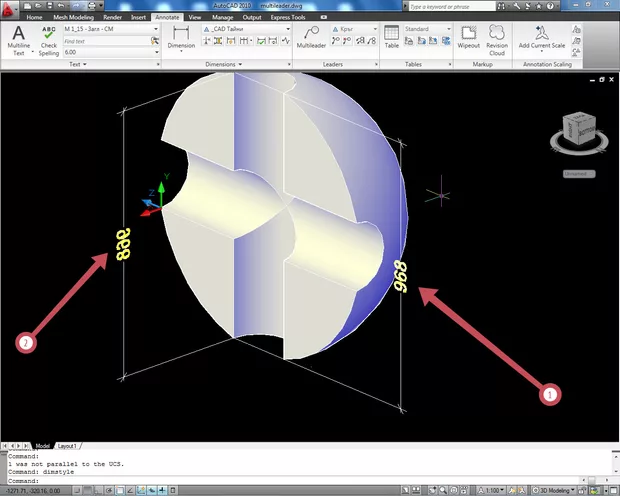 Екранна снимка към: Как се обръща дименсия в AutoCAD?