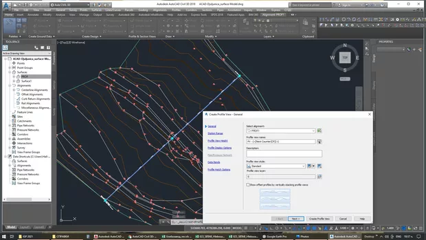 Екранна снимка към: Защо не ми дава там за избиране на теренна повърхнина а дирекно ми дава оформянето на профила?