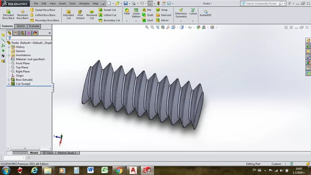 Екранна снимка към: Как да начертаем резба, съществува ли специализирана команда за това?