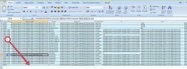 Екранна снимка към: Защо във форматирана таблица не всички формули от колноните се копират на нов ред?<br>
