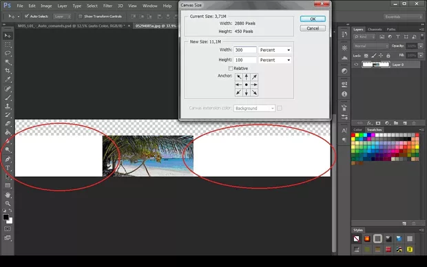 Екранна снимка към: Защо Canvas-ът не се разшири в указаният от мен процент?