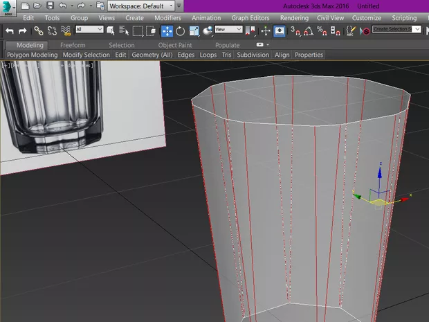 Екранна снимка към: Защо при използването на chamfer не получавам еджове,вървящи успоредно,на еднакво разстояние по дължината на чашата?