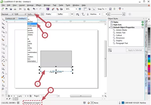 Екранна снимка към: Как да решим проблем с промяната на мерните единици за оразмерителните линии