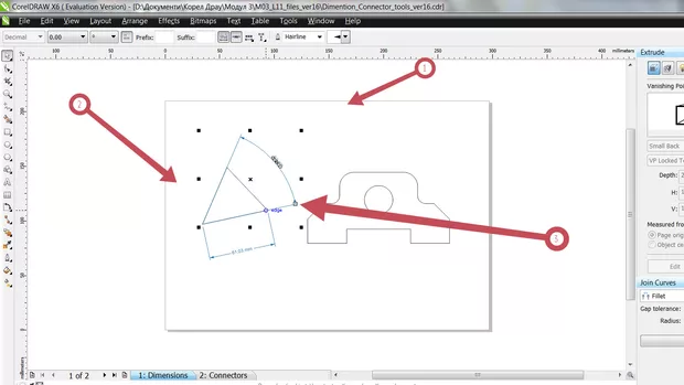 Екранна снимка към: Защо когато щтракна&nbsp; да направя оразмеряване на&nbsp; 2 ри ъгъл,не мога да го направя , а се мести първата оразмерителна за ъгъла линия? И се появява правоъгълниче?<br>