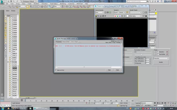 Екранна снимка към: Защо не мога да рендерирам, излиза ми съобщение с някаква грешка?