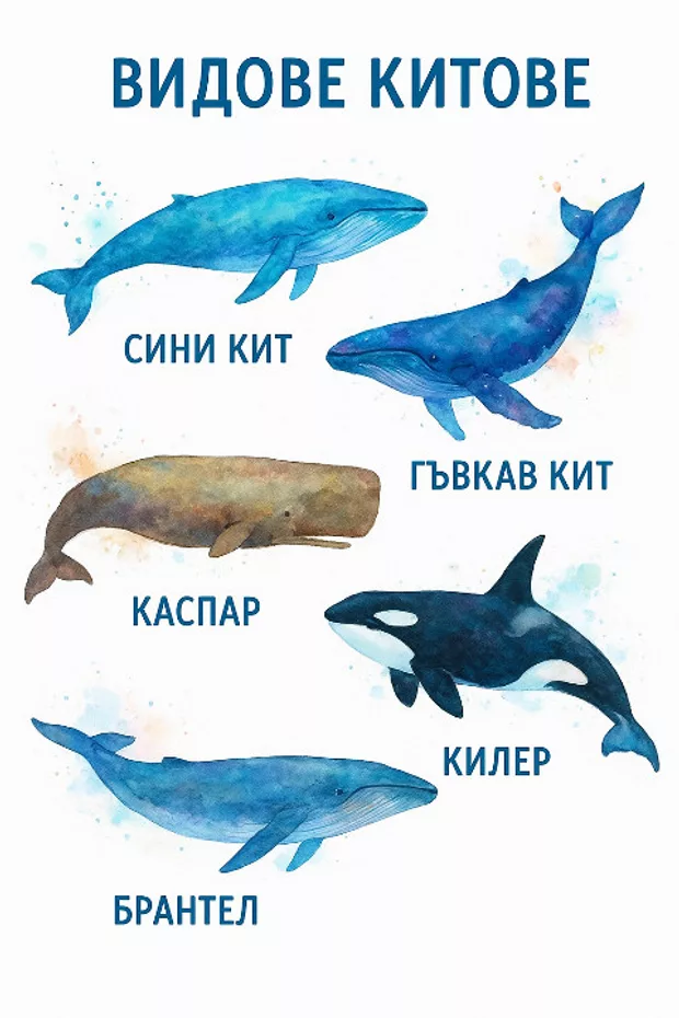 Екранна снимка към: Моето Create Imagesот с chatGPT - Видове китове