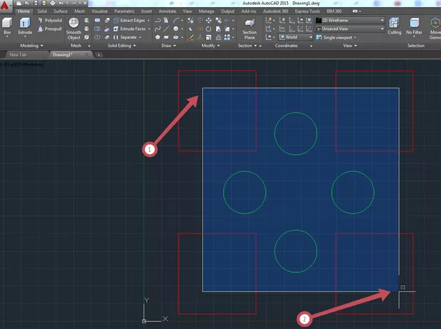 Екранна снимка към: AutoCAD урок за разликата между избор от ляво надясно и от дясно наляво