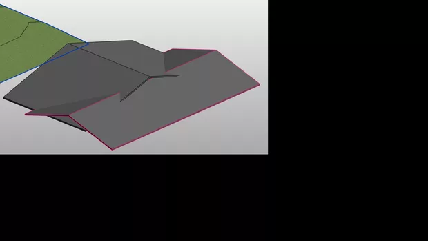 Екранна снимка към: Как да свържа два двускатни покрива?