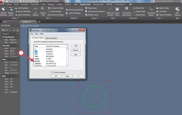Екранна снимка към: Как да  възстановя файла  ACAD.PGP? 
