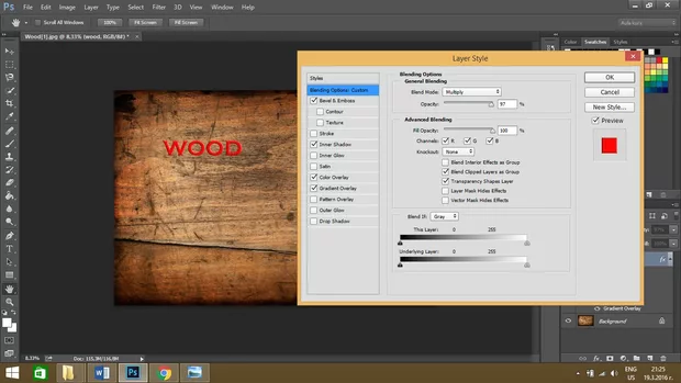 Екранна снимка към: Защо текста става червен? PS СС 2014