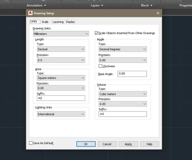 Екранна снимка към: Защо настройките при команда UNITS са различни?
