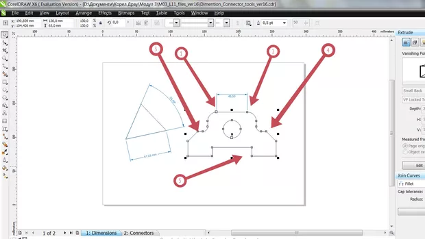 Екранна снимка към: Защо когато искам да оразмеря 1 сегмент не се получава нищо?Когато пробвам с ограждаща селекция на 1 сегмент се получава.Но когато пробвам за 2 сегмента ,се маркира тялото и се мести , вместо да се появи оразмеряване за сегмент?<br>