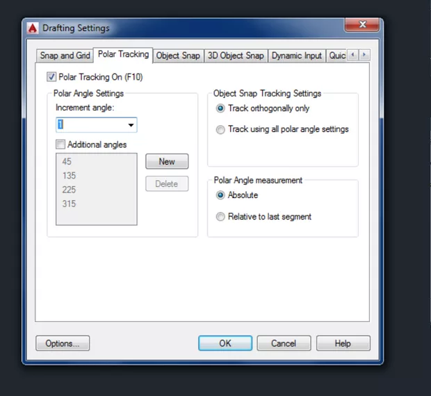 Екранна снимка към: Чертане на линия под определен ъгъл с определен размер.