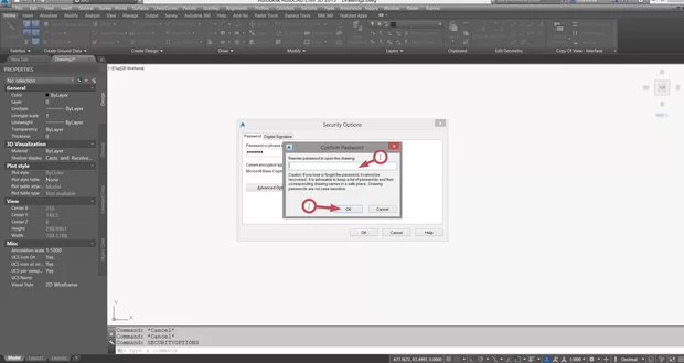 Екранна снимка към: Парола на dwg чертеж /Autodesk 2015/