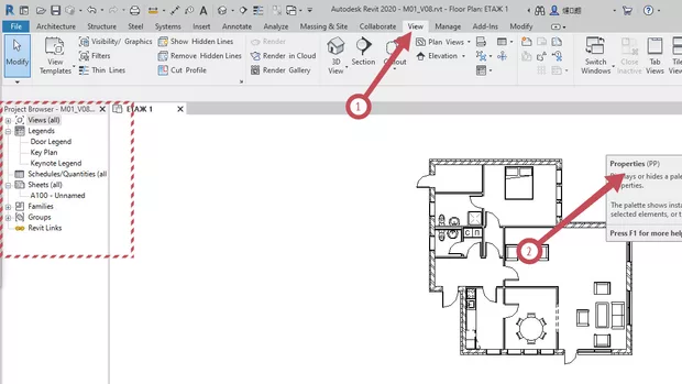 Екранна снимка към: Защо при мен дори когато отметката на панела Properties е включена панела не е видим никъде на екрана?<br>