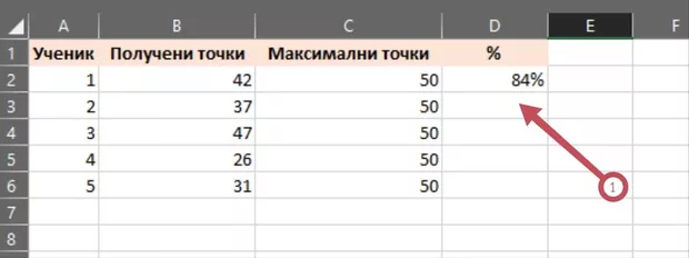 Екранна снимка към: Как се изчислява процент от число в Excel?
