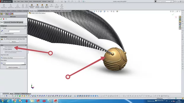 Екранна снимка към: Как да активирам командата за рефлекция при модифициране на сцената?