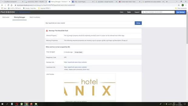 Екранна снимка към: Как да променя изображението, което се споделя след натискане на бутон за спооделяне във фейсбук?