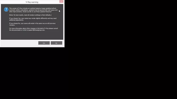 Екранна снимка към: На какво може да се дължи това запитване, което прави Vray 3.6.03?