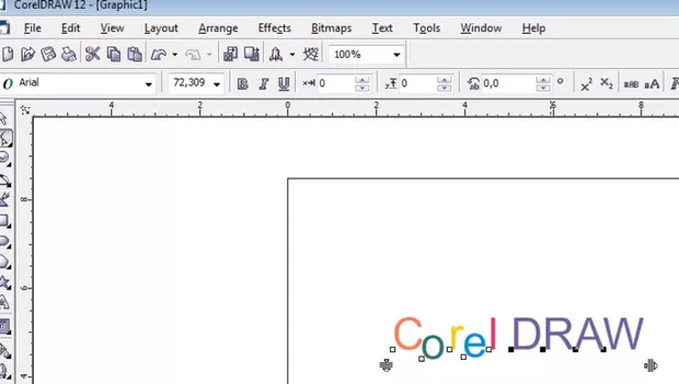 Екранна снимка към: Как да разположим буквите на текст по наш избор в Corel DRAW 12?