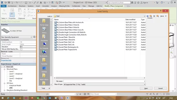Екранна снимка към: Как да задам връзки между греди и колони в една метална конструкция?