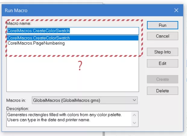 Екранна снимка към: Как да си включа CreateColorSwatch?