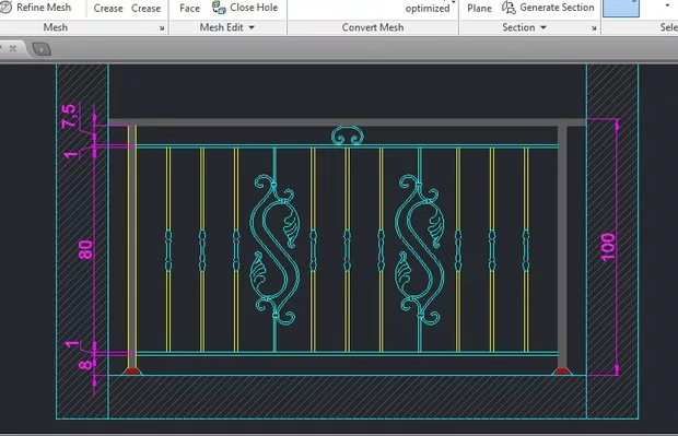 Екранна снимка към: Как да моделирам парапет от ковано желязо?