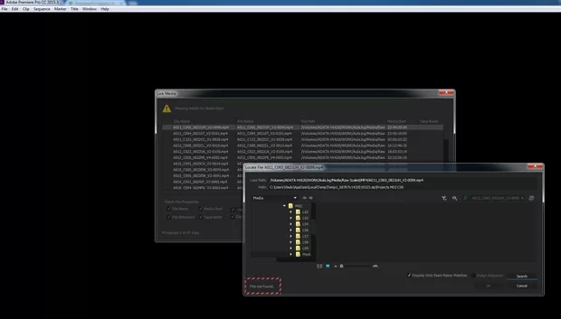 Екранна снимка към: защо премиере спря да намира папката с медия файлове?