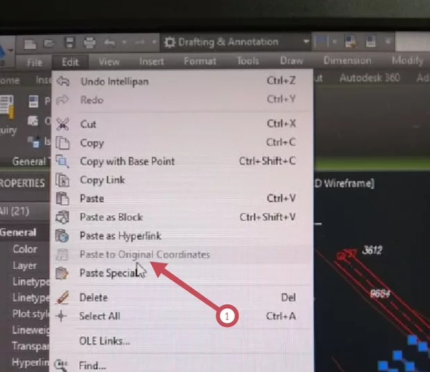 Екранна снимка към: Защо когато копирам един елемент от един файл и искам да го поставя в друг файл на същите координати не ми позволява?