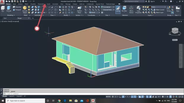 Екранна снимка към: Защо ми няма раздела Render и как мога да го изкарам да се вижда.С Auto Cad 2020 съм.